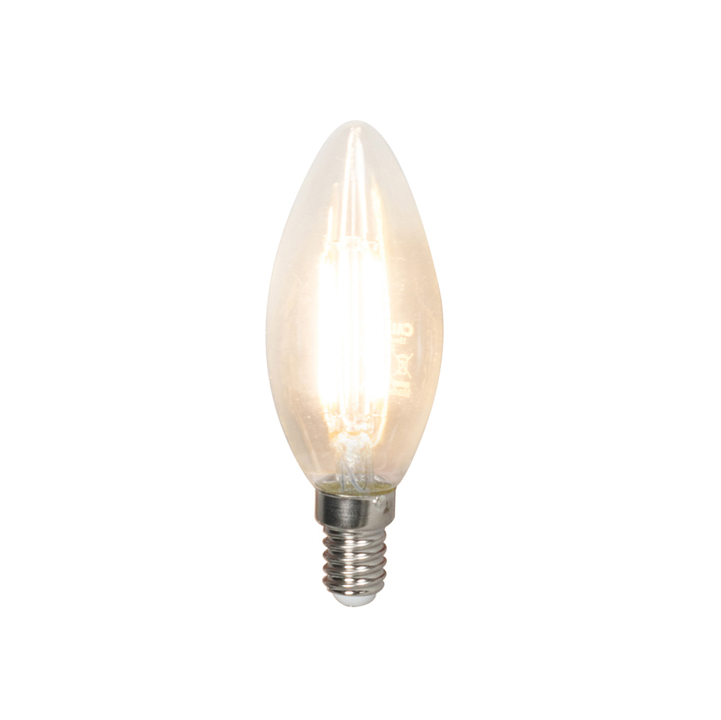 Set van 5 E14 dimbare LED filament kaarslampen 350 lm 2700K Set van 5 E14 dimbare LED filament kaarslampen 350 lm 2700K