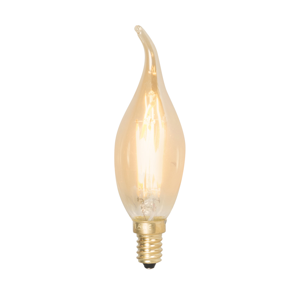 Set van 5 E14 dimbare LED filament tipkaarslampen 200lm 2100K Set van 5 E14 dimbare LED filament tipkaarslampen 200lm 2100K