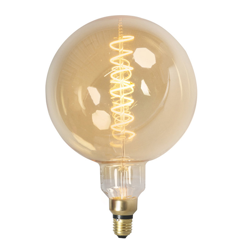 LED gedraaide filamentlamp MEGA globe E27 240V 4W dimbaar