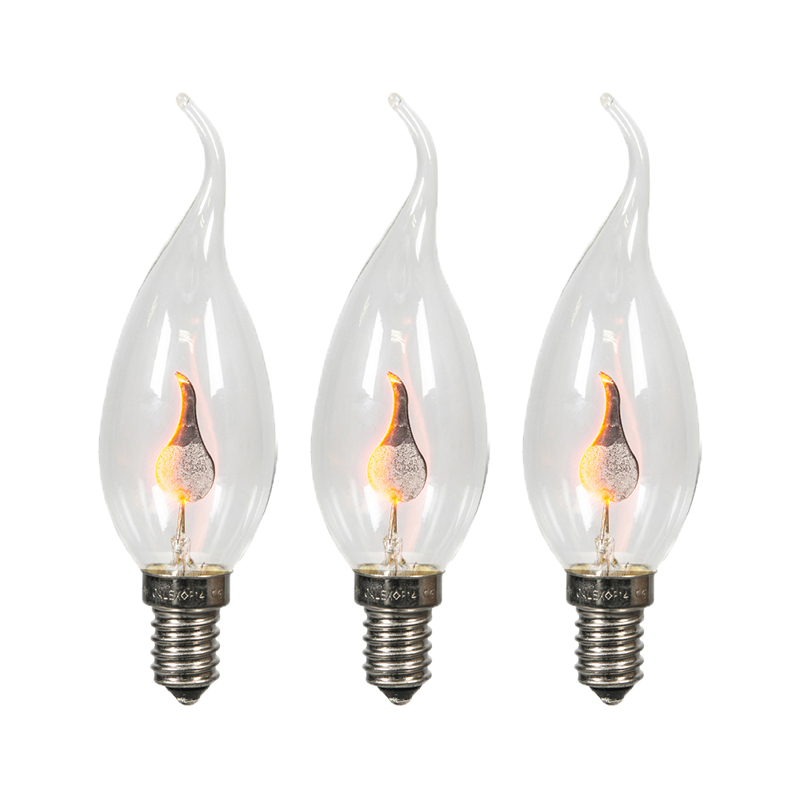 Set 3 lampadine E14 5lm 2200K fiamma dimm