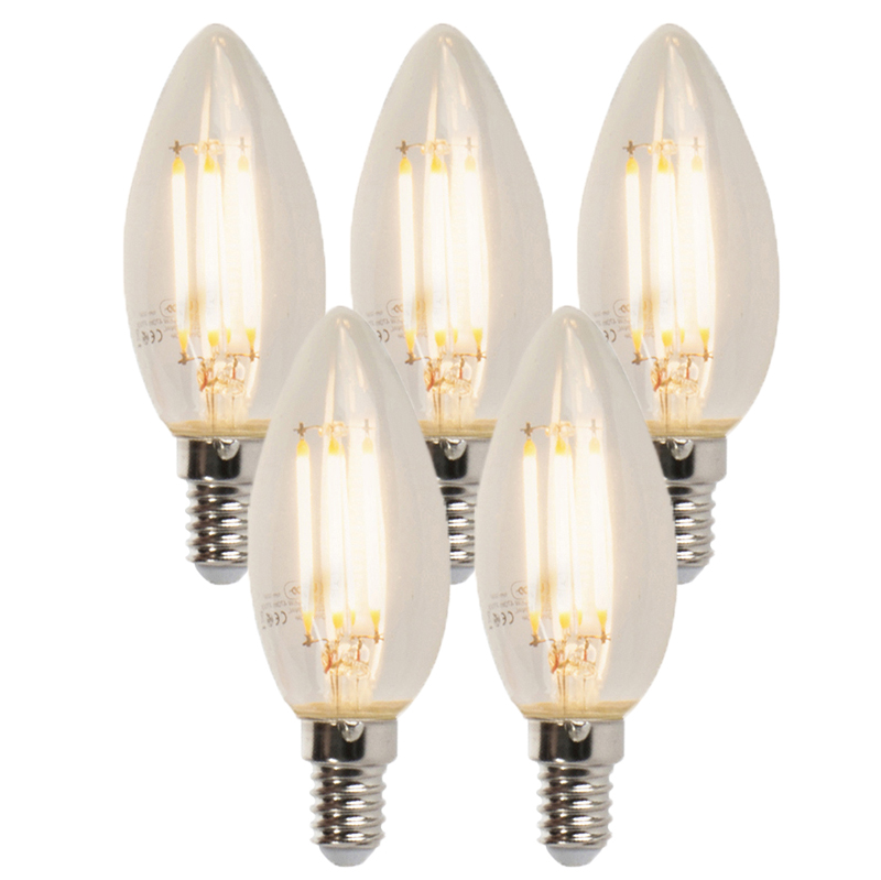 Set di 5 lampade a candela LED E14 dimmerabili B35 5W 380 lm 2700K
