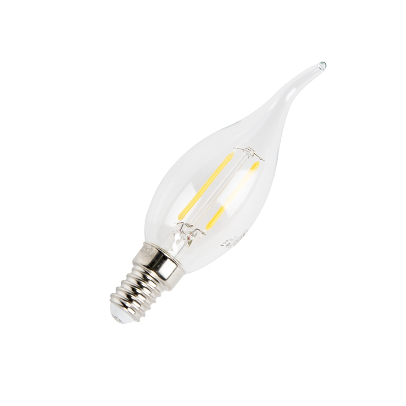 lot de 5 lampes bougies à pointe filament led e14 dimmables 250lm 2700k