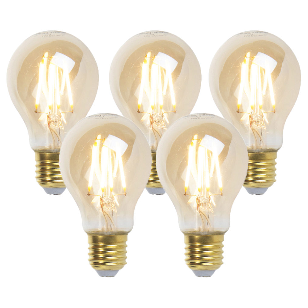 Značka LUEDD - Sada 5 stmievateľných žiaroviek LED žiarovka E27 goldline 360lm 2200K