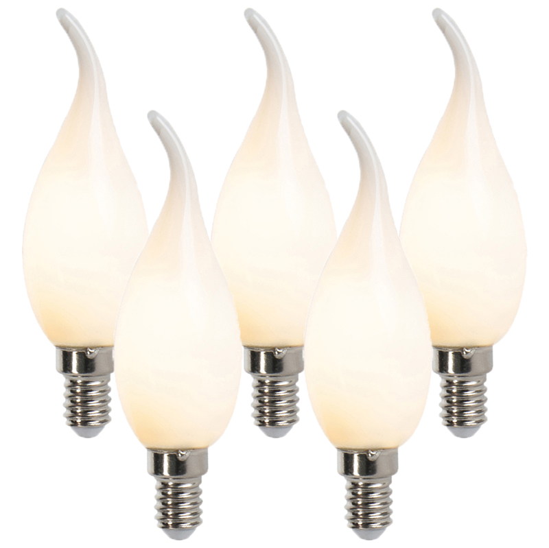 Sada 5 stmievateľných žiaroviek LED žiarovky F35 matných 3W E14