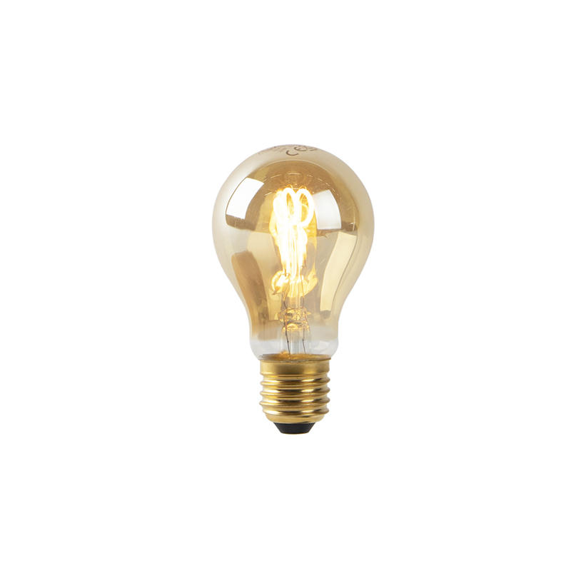 E27 LED guld spiral filament A60 2W 150 lm 2200K