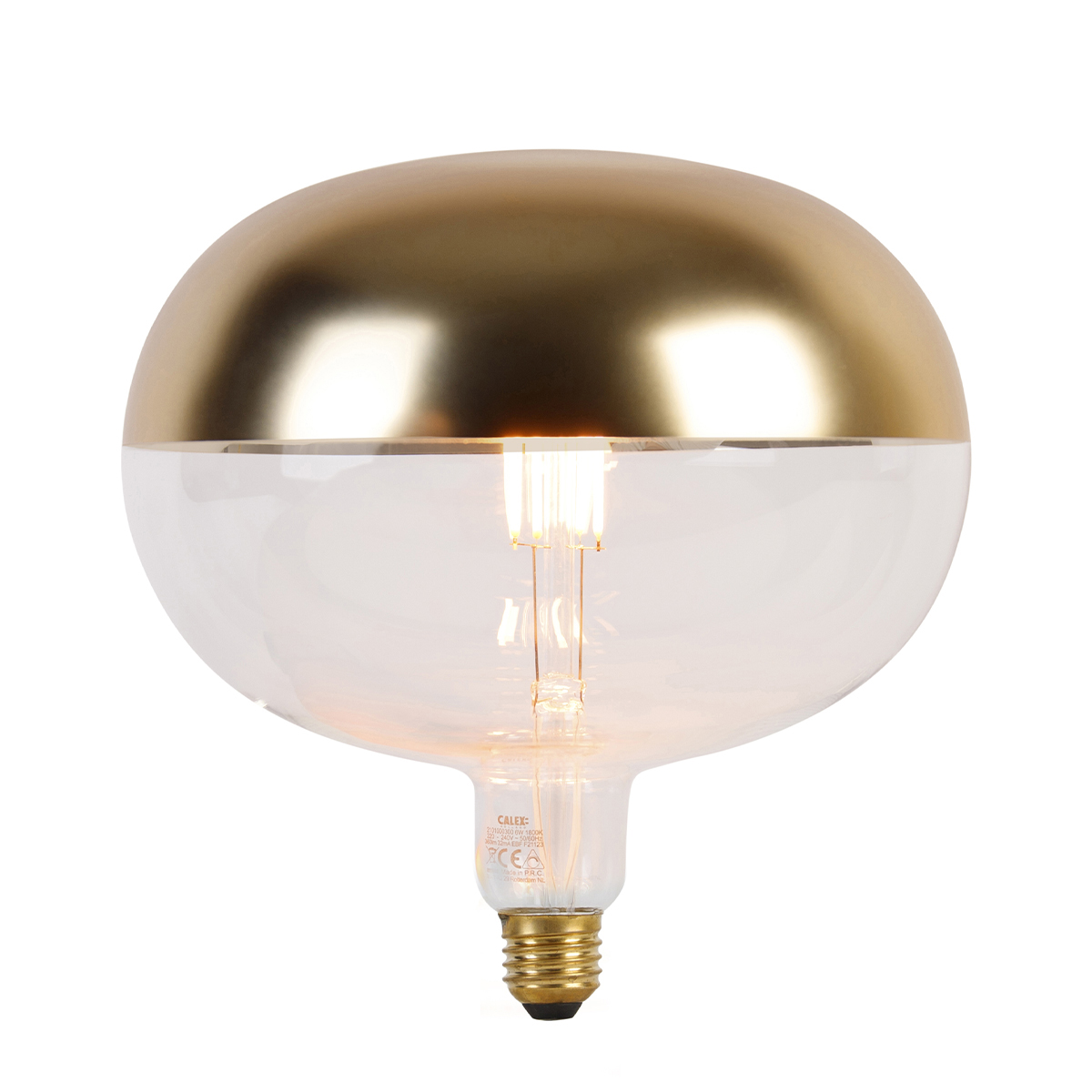 E27 dimbare LED lamp kopspiegel goud 6W 360 lm 1800K