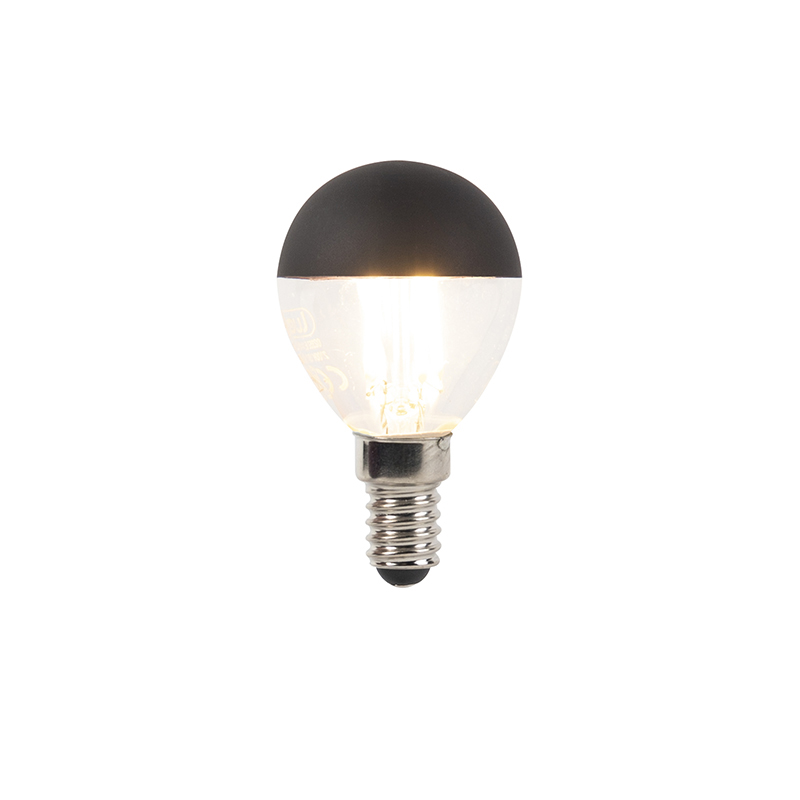 E14 dimbar LED glödlampa toppspegel P45 svart 300lm 2700K