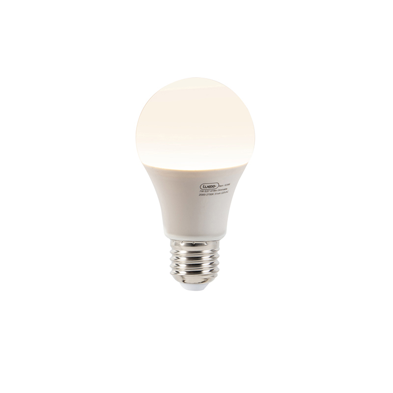 E27 dimbar LED-lampa A60 7W 470 lumen 2000-2700K dim till varm