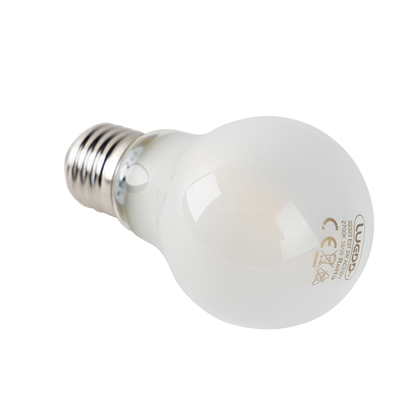 lot de 5 ampoules led e27 verre dépoli a60 2w 180 lm 2700k