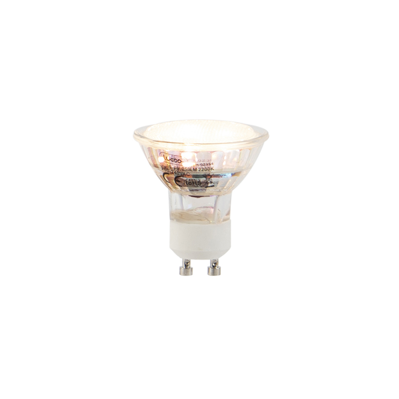 Set van 5 GU10 LED lampen 3W 250 lm 2200K Set van 5 GU10 LED lampen 3W 250 lm 2200K