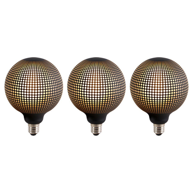 Set of 3 E27 dimmable LED globe lamps DECO 4W 100 lm 2700K