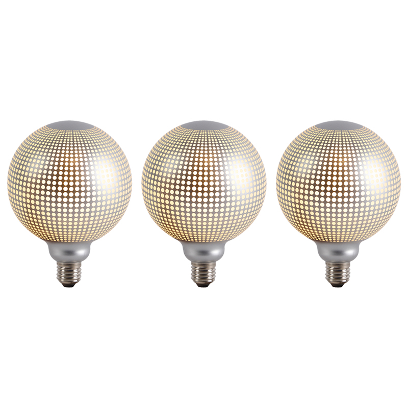 Set of 3 E27 dimmable LED globe lamps DECO 4W 240 lm 2700K