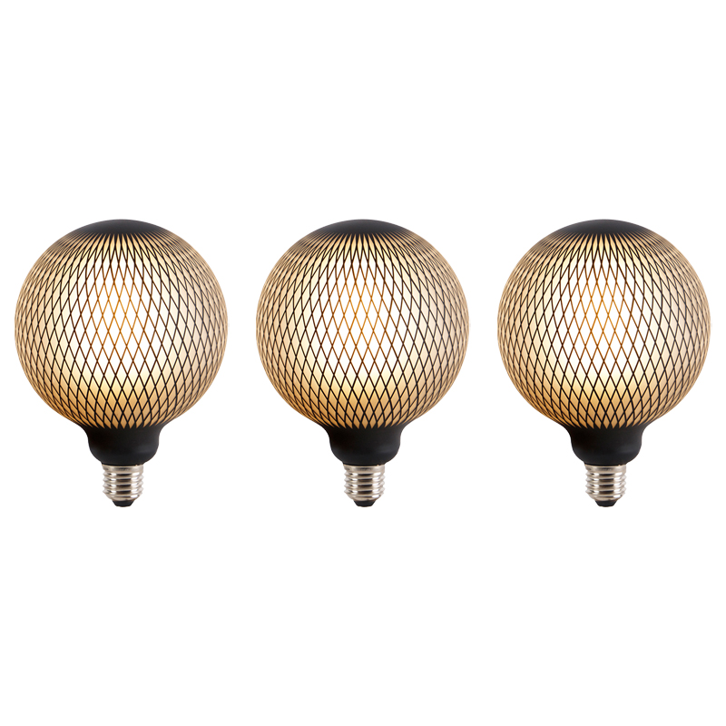 Set of 3 E27 dimmable LED globe lamps DECO 4W 180 lm 2700K