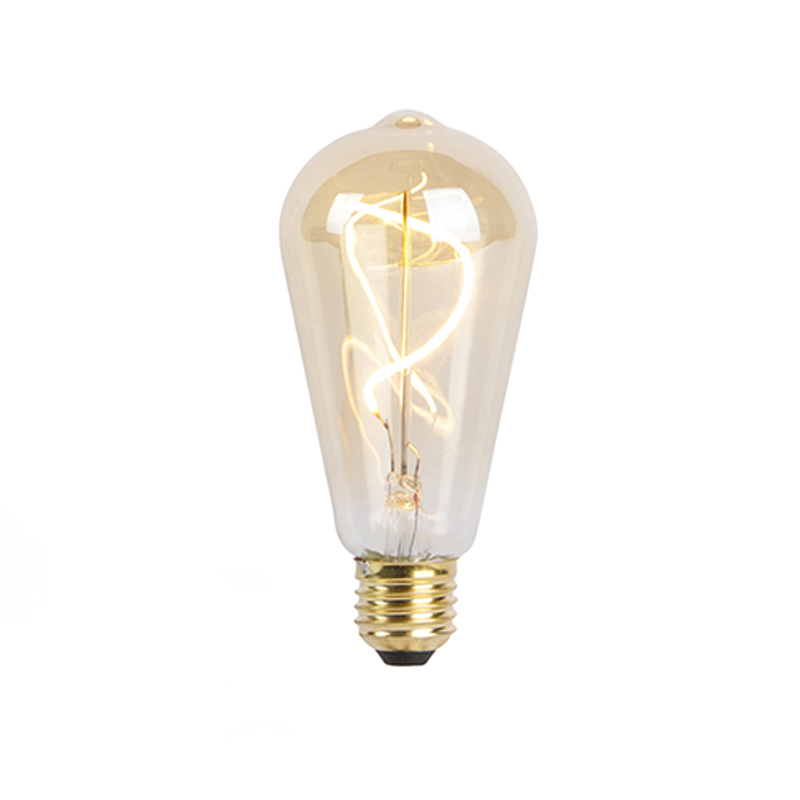 E27 dimbare LED spiraal filament lamp ST64 goldline 270lm 2100K