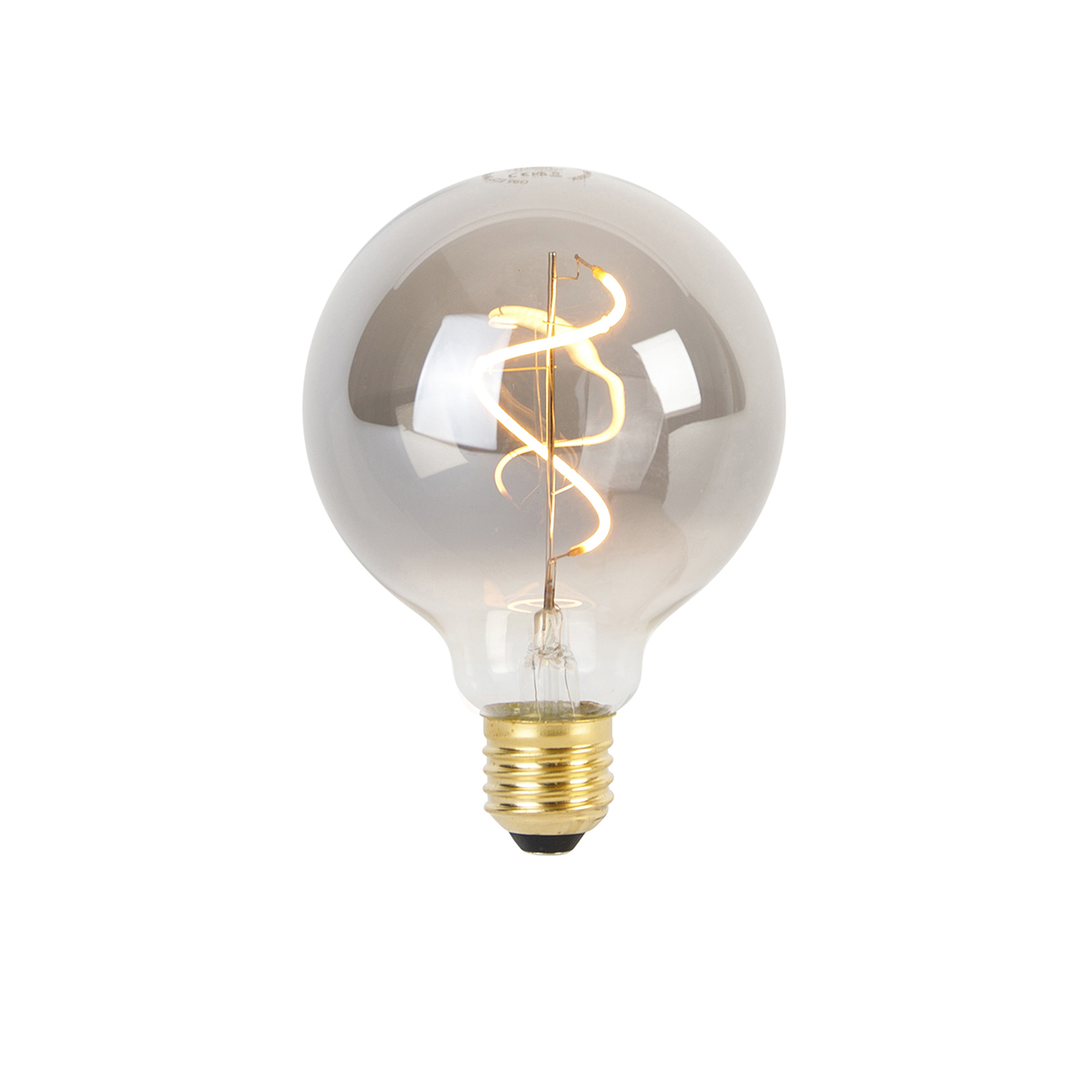 Sada 5 stmievateľných LED žiaroviek E27 so špirálovým vláknom G95 dymové 3W 95lm 1800K