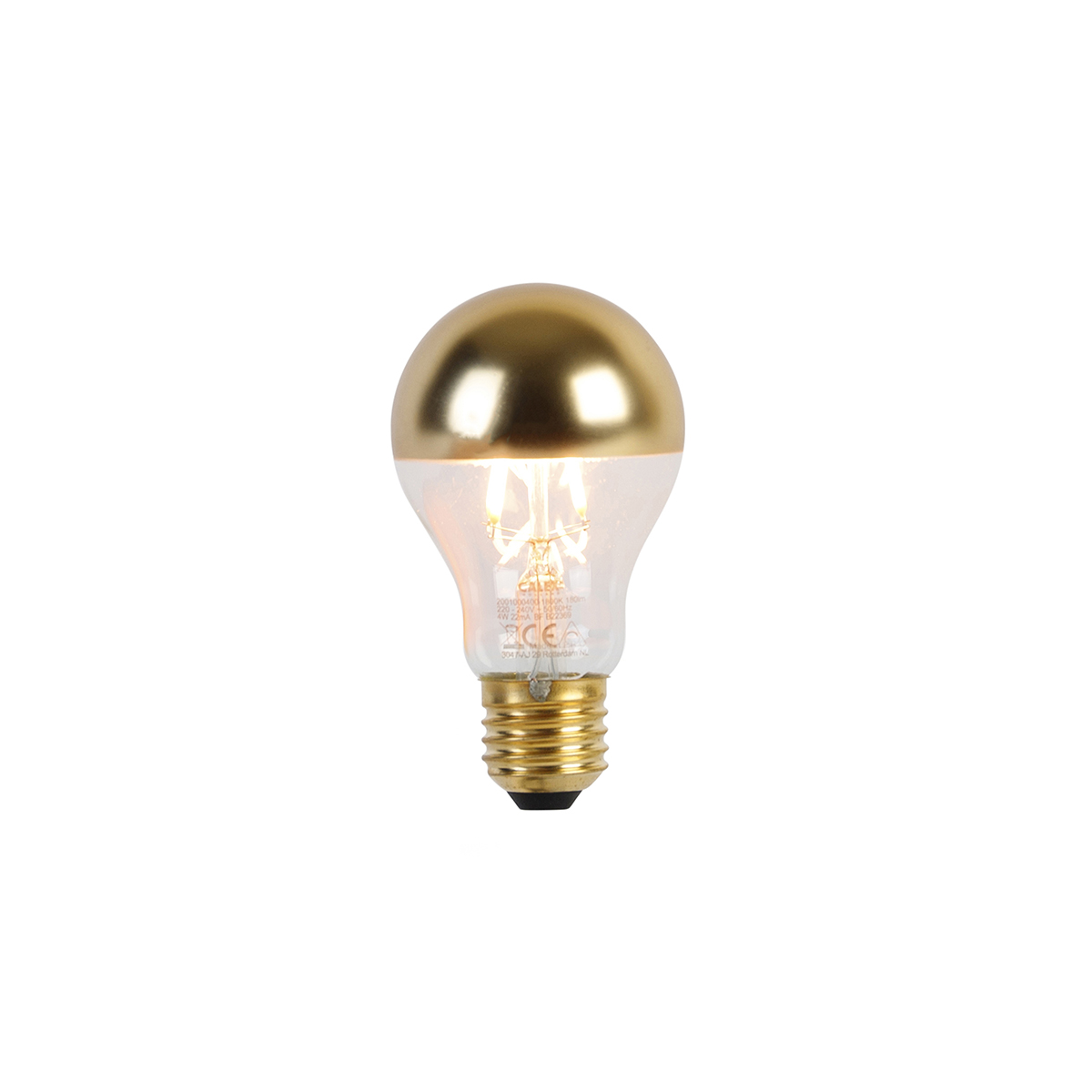 E27 dimbare LED lamp A60 kopspiegel goud 4W 180 lm 1800K