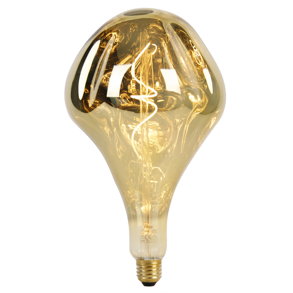 E-shop E27 stmievateľná LED lampa G165 zrkadlová zlatá 6W 100 lm 1800K
