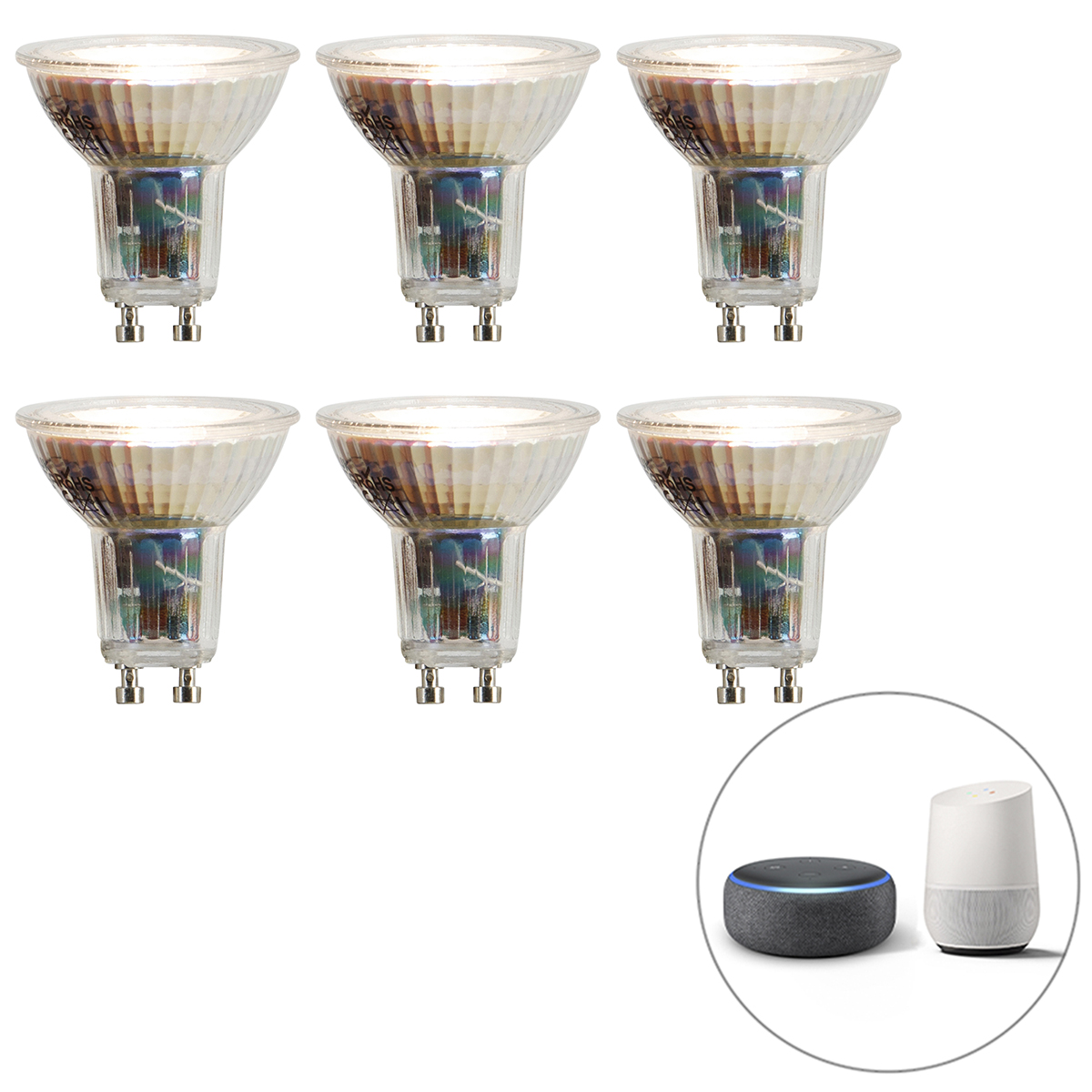 6 darab smart GU10 készlet, Kelvin LED lámpákban szabályozható 4,8W 400 lm 1800K - 6500K