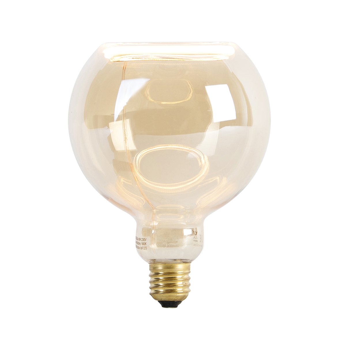 E27 dimbare LED lamp G125 goldline 6W 300 lm 1900K