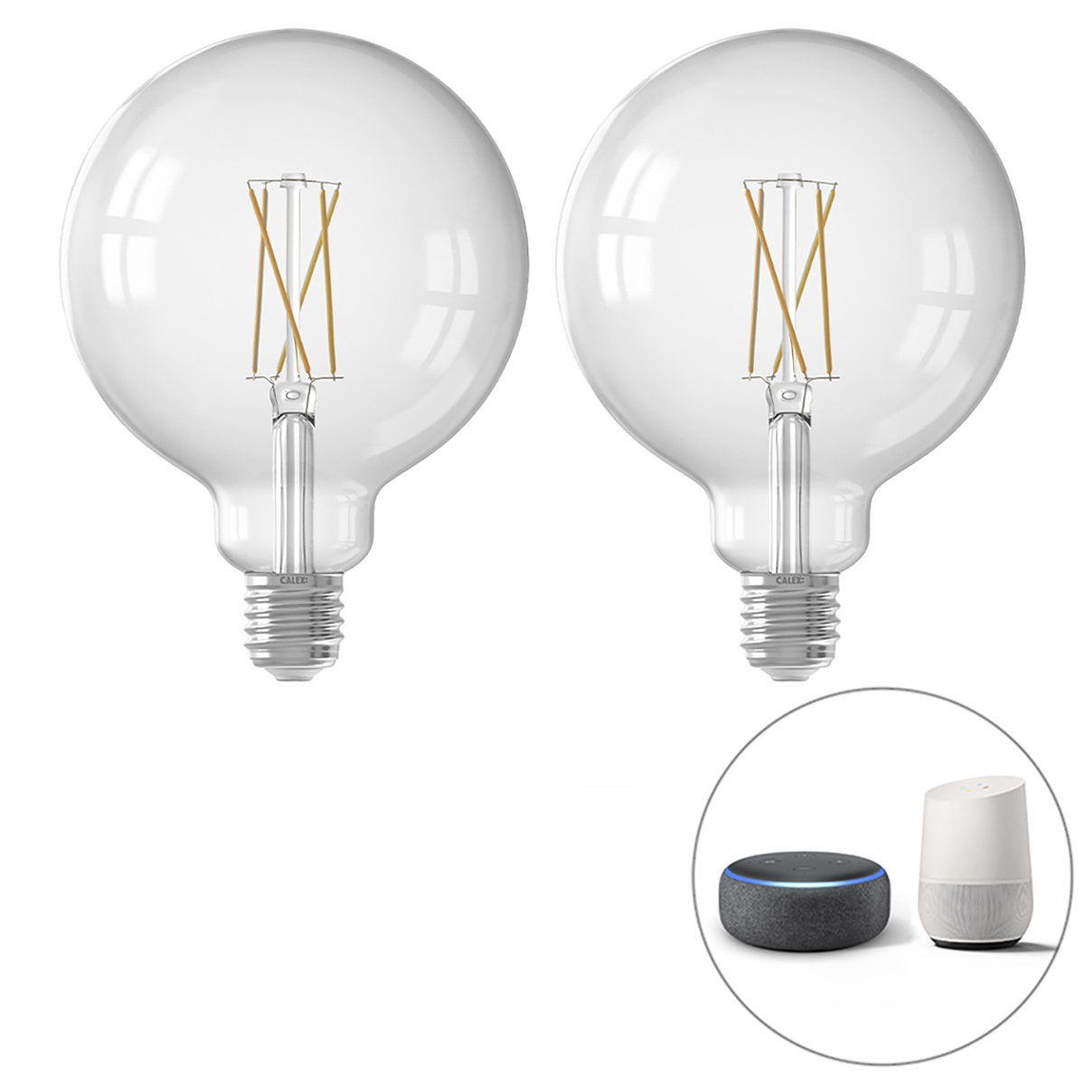 E-shop Sada 2 smart E27 stmievateľných LED svietidiel G125 7,5W 1055 lm 1800-3000K
