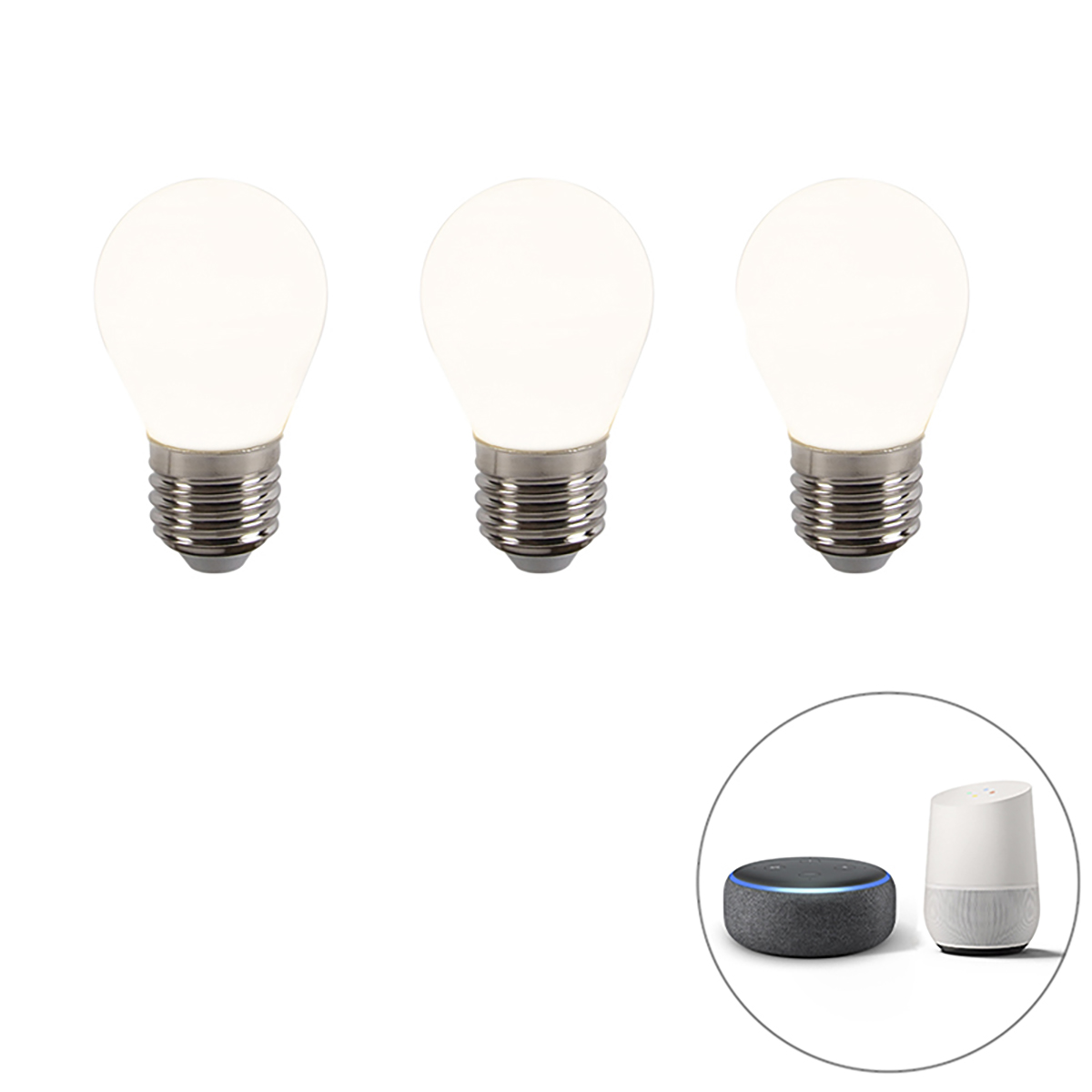E-shop Sada 3 smart E27 stmievateľných LED svietidiel P45 4,5W 400 lm 2200-4000K