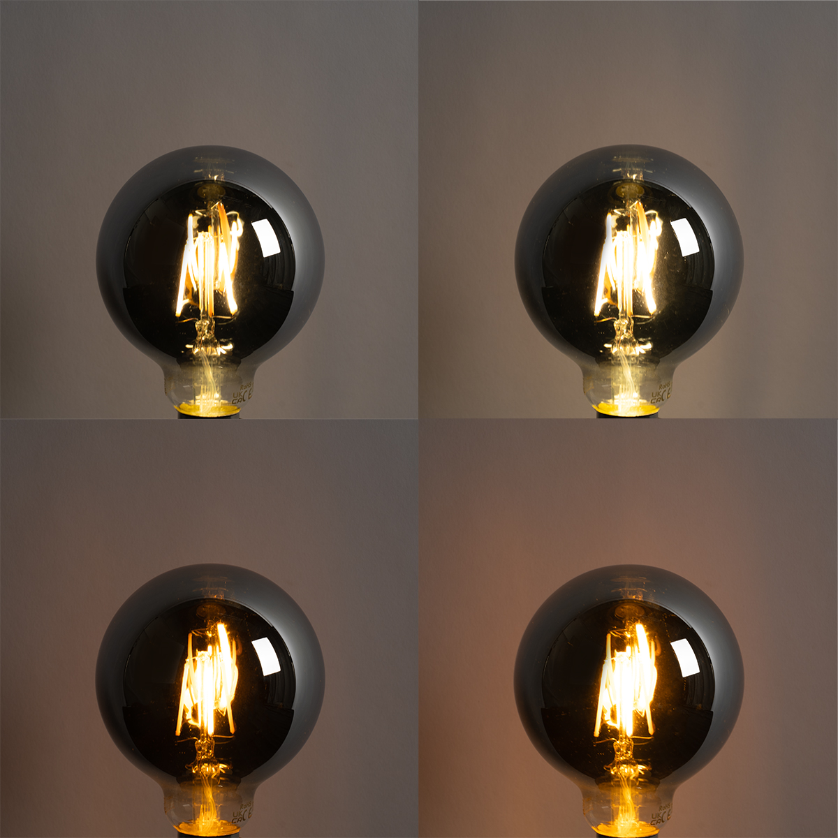 Bombilla LED inteligente E27 G95 ahumada 4W 60lm 1800-3000K