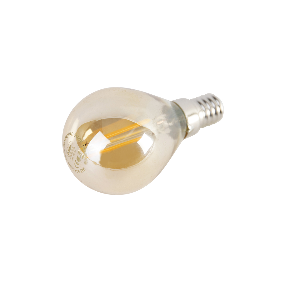 Set mit 4 dimmbaren E14-LED-Lampen P45 Gold 3,5 W 330 lm 2100 K