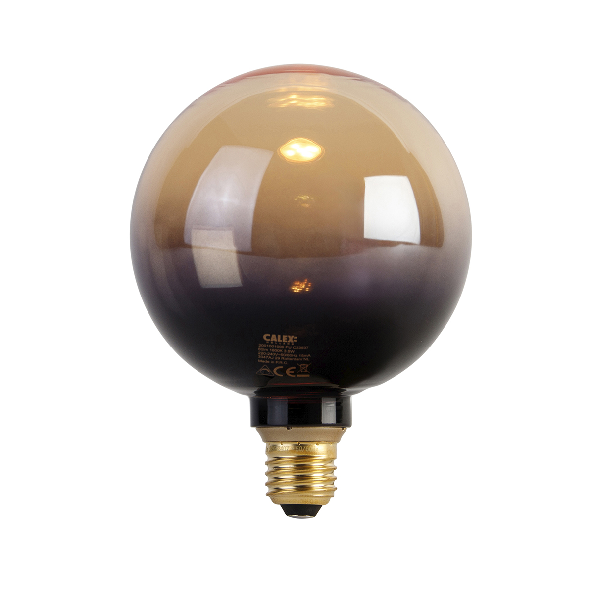 Image of Lampada LED dimmerabile E27 G125 oro nero 3,5W 80 lm 1800K