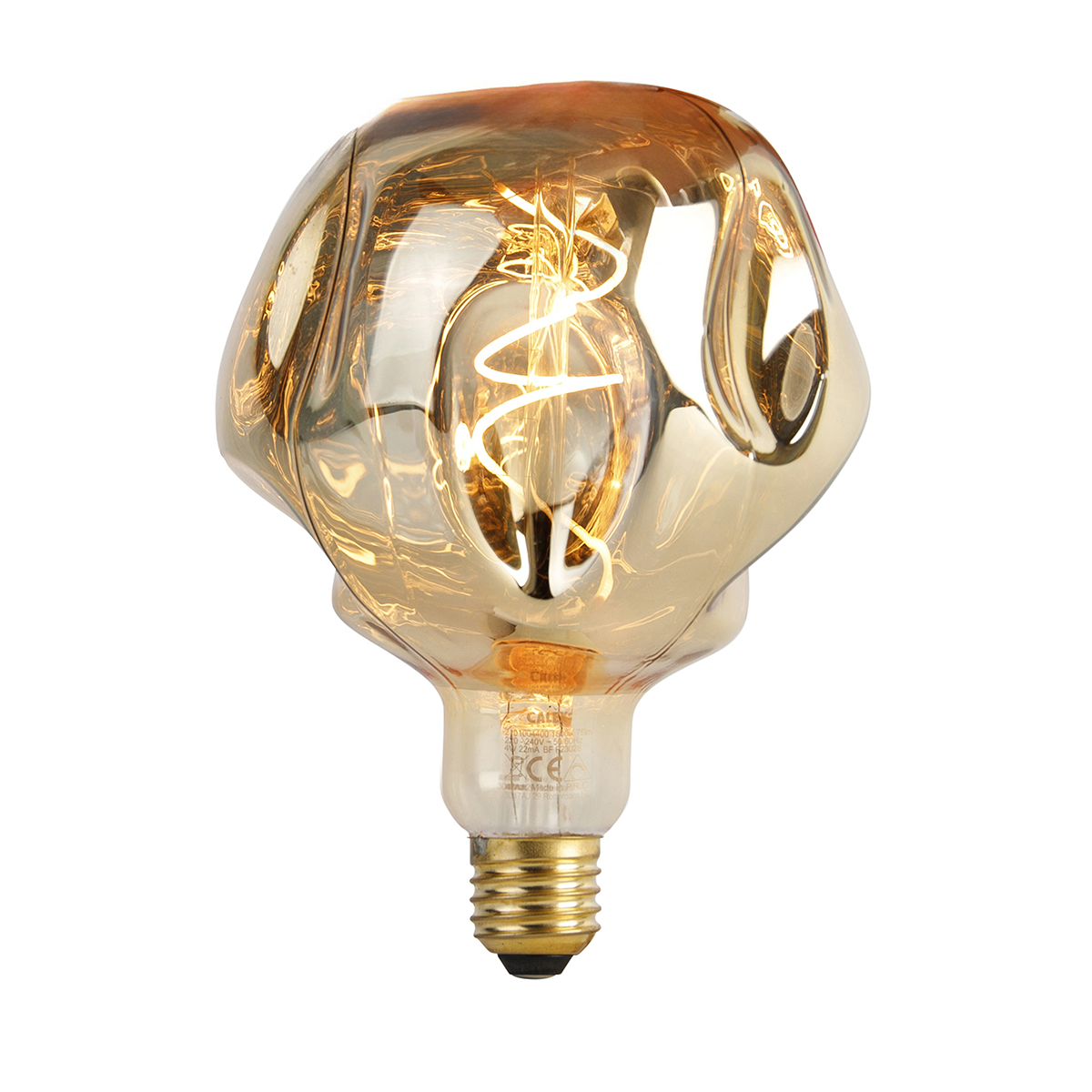 Levně E27 stmívatelná LED lampa G125 zrcadlová zlatá 4W 75 lm 1800K