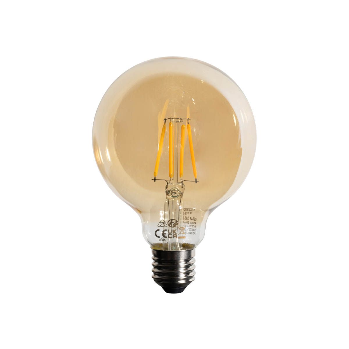 Set of 5 E27 3-Step Dimmable LED Bulb Gold G95 4W 450lm 2700K