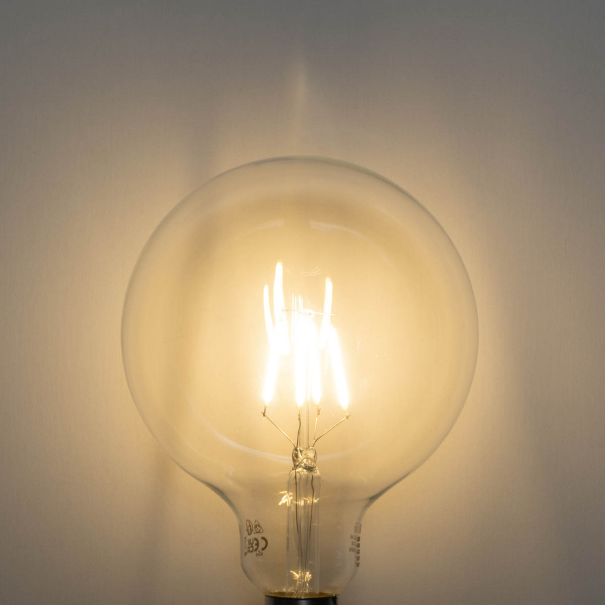 Set of 5 E27 3-Step Dimmable LED Spiral Filament Bulbs G125 4W 450 lm 2700K