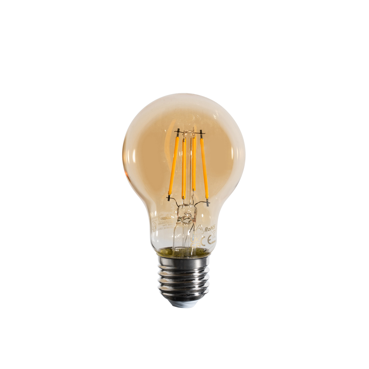Bombilla LED E27 regulable A60 ámbar 4,5W 420 lm 2200K