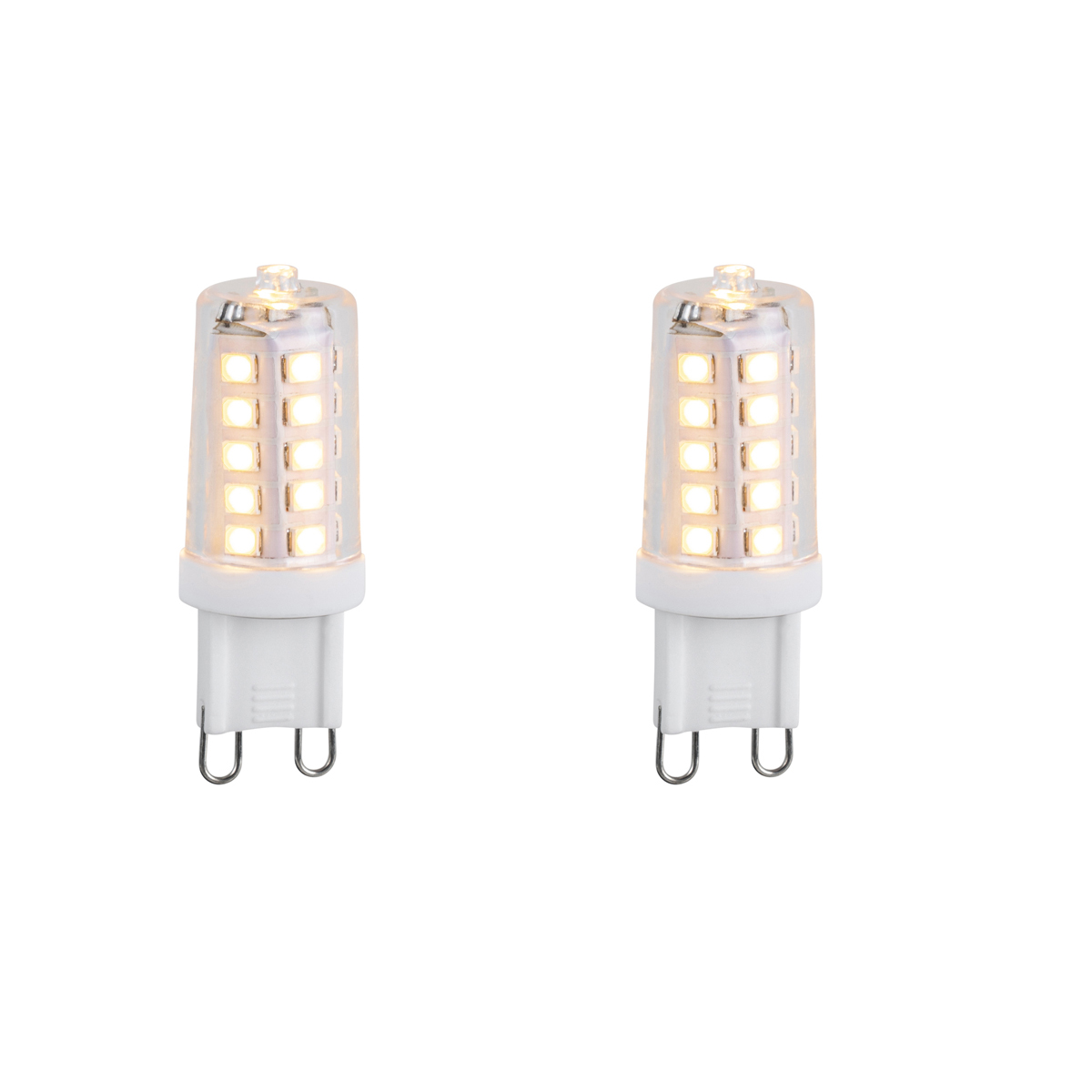 Sett med 2 G9 dimbare LED-pærer 3W 250lm 3000K