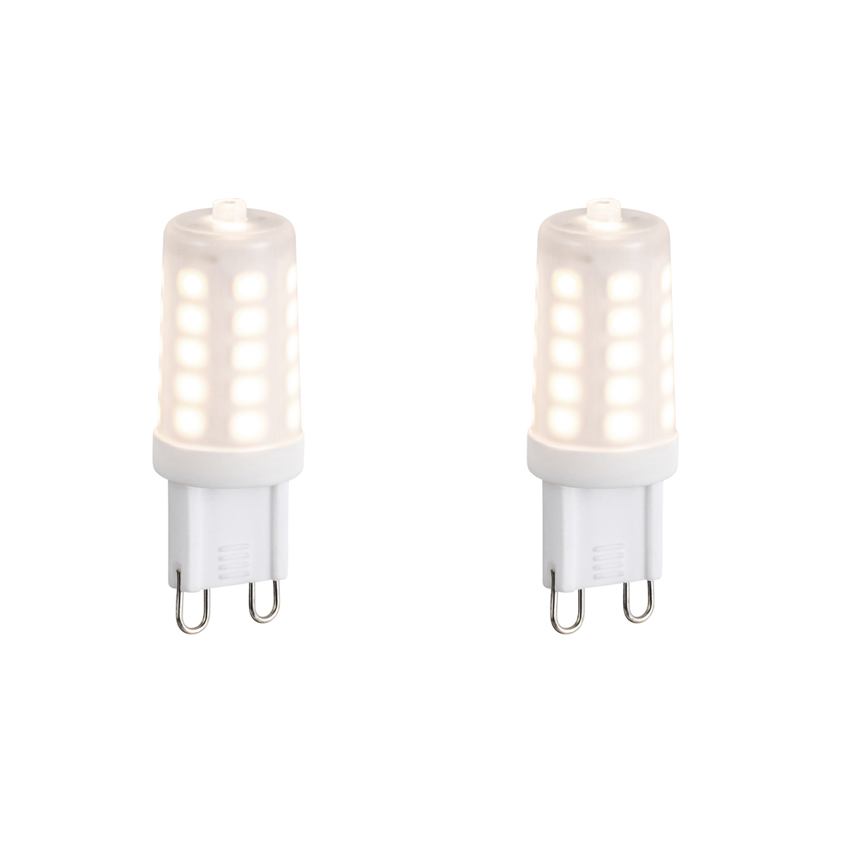 Sett med 2 G9 dimbare LED-pærer opal 3W 250lm 2700K