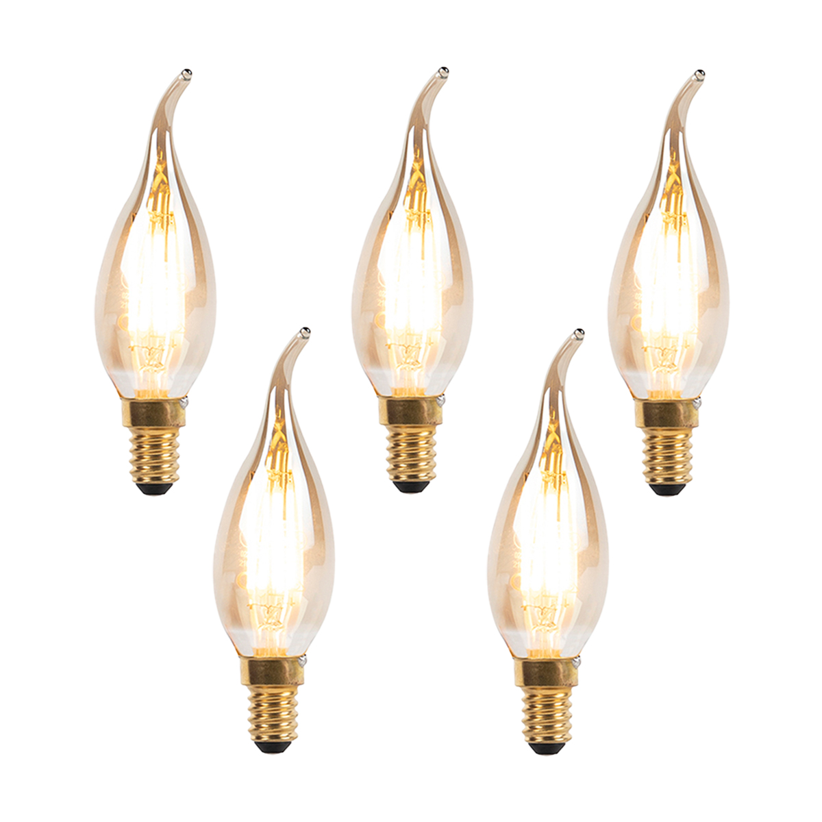5 db E14-es dimmelhető LED filament gyertyalámpa szett 240V 3W 250lm