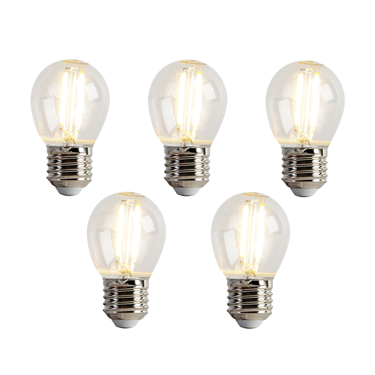 5 db E27 LED izzó szett P45 átlátszó 2W 200lm 2700K