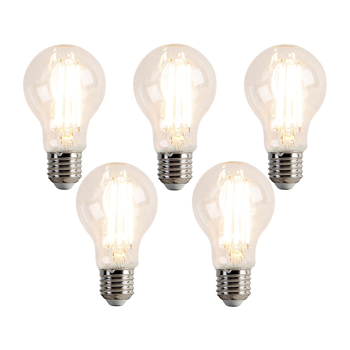 Set de 5 becuri LED E27 reglabile A60 7W 780 lm 2700K