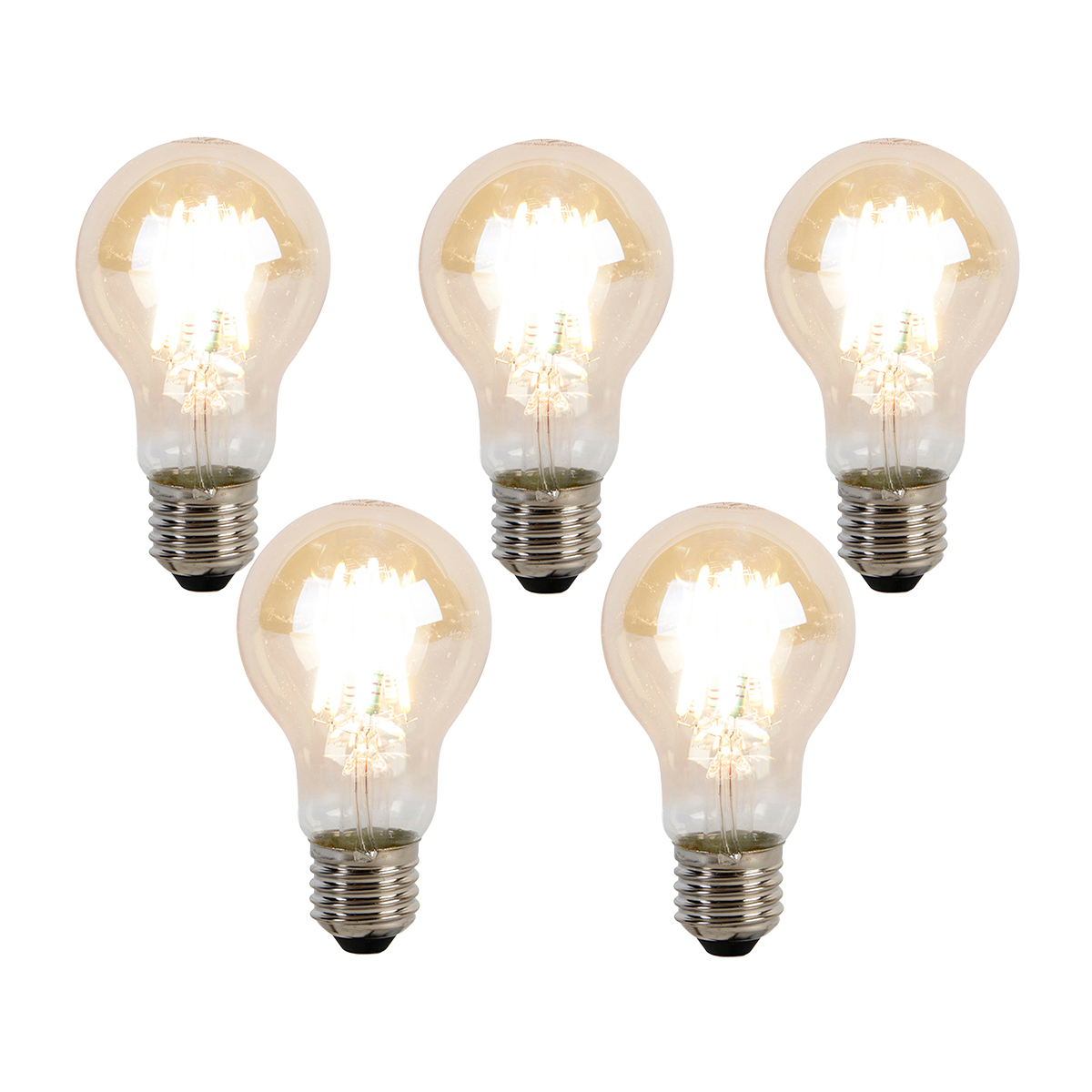 Sada 5 stmievateľných LED žiaroviek E27 Kelvin A60 Goldline 8W 806lm 2000-2700K