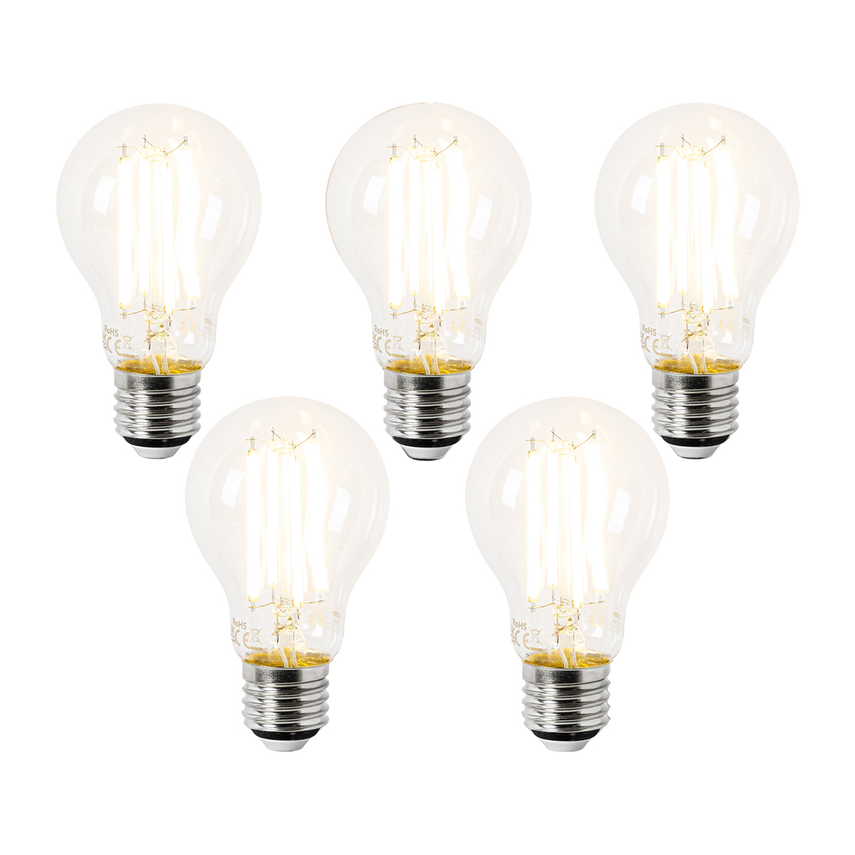 Sada 5 LED žiaroviek E27 A60 číre 3,8 W 806 lm 2700 K Sada 5 LED žiaroviek E27 A60 číre 3,8 W 806 lm 2700 K