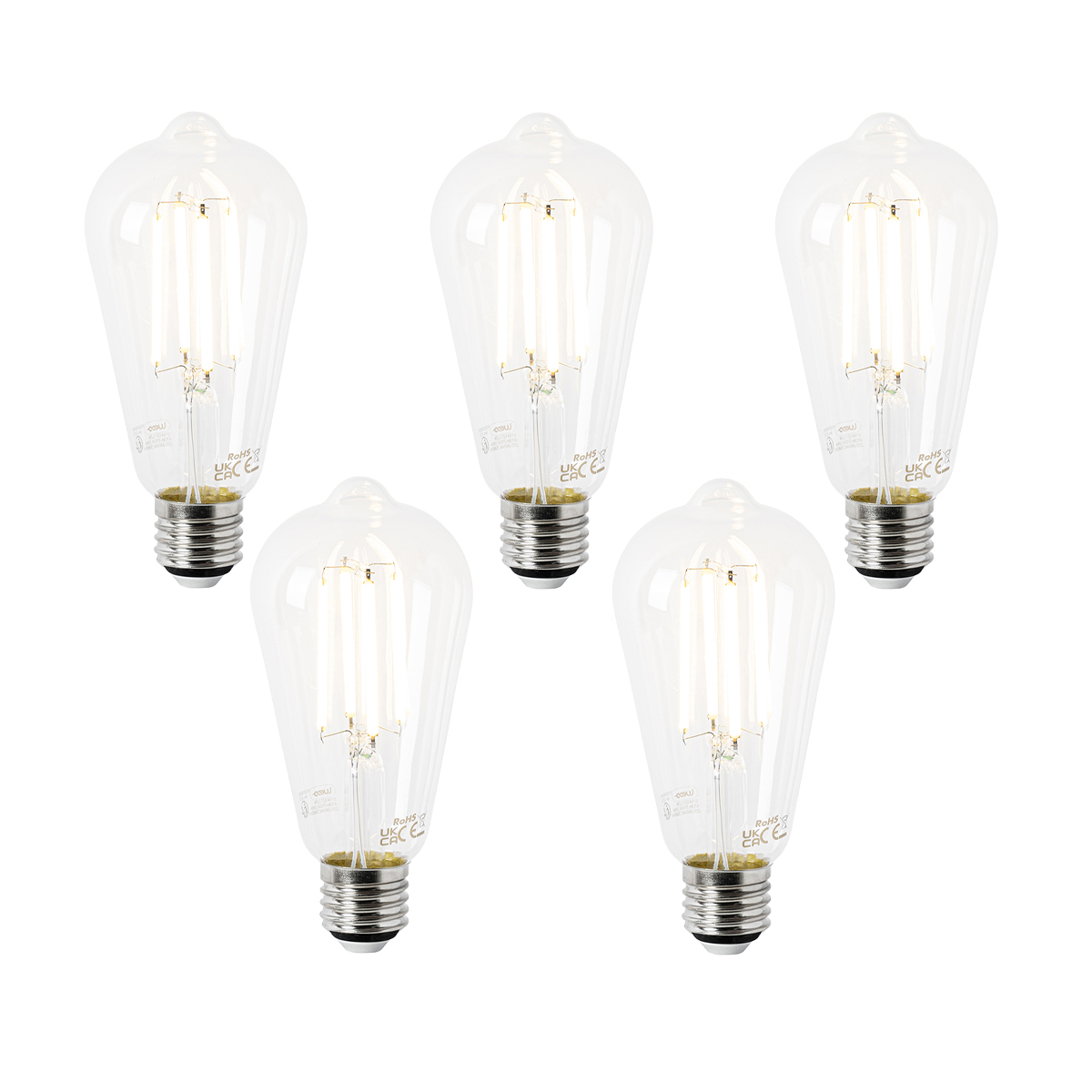 Sada 5 LED žiaroviek E27 ST64 číre 2,2 W 470 lm 2700 K Sada 5 LED žiaroviek E27 ST64 číre 2,2 W 470 lm 2700 K