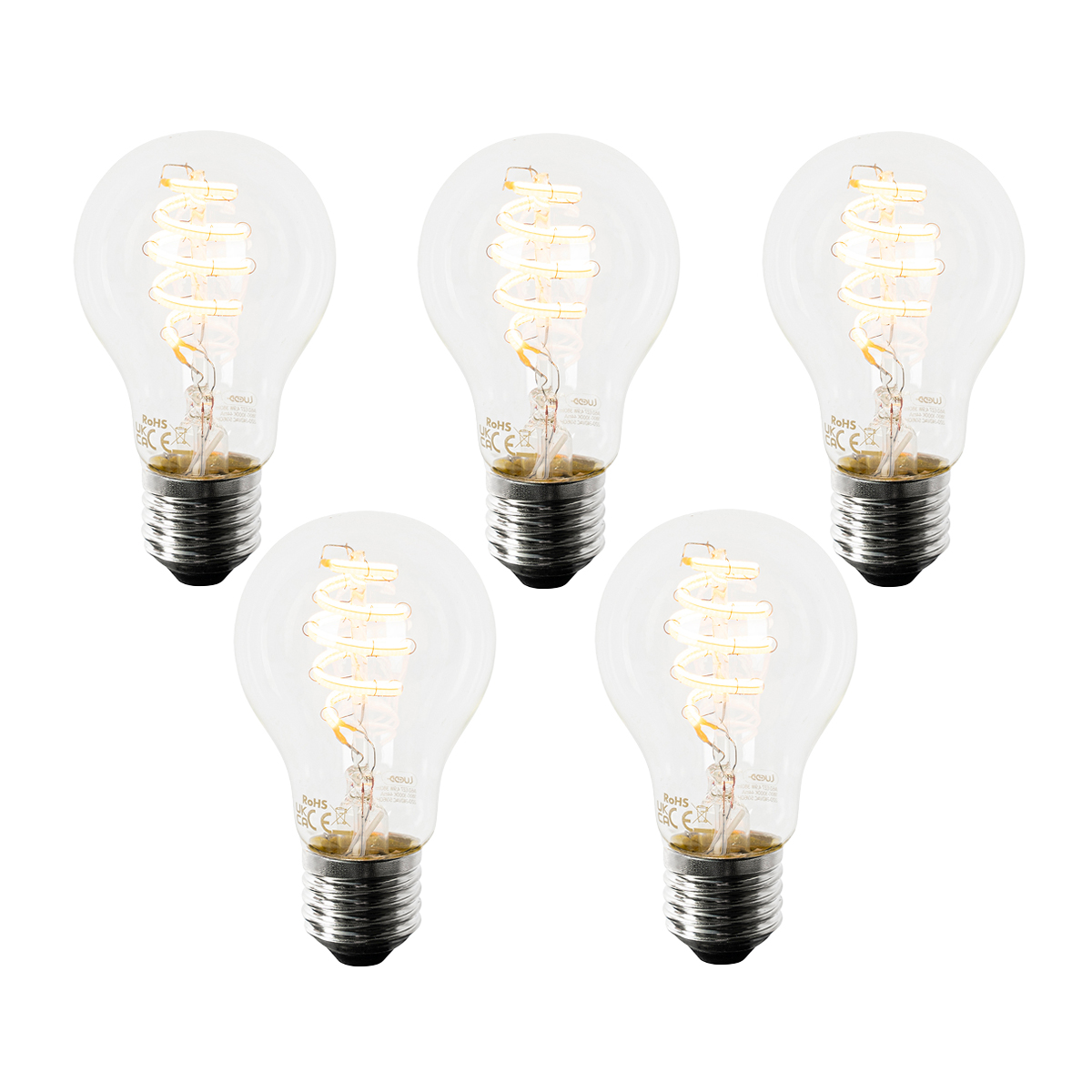 Sada 5 inteligentných LED žiaroviek E27 A60 4,9 W 380 lm 2700 K Sada 5 inteligentných LED žiaroviek E27 A60 4,9 W 380 lm 2700 K