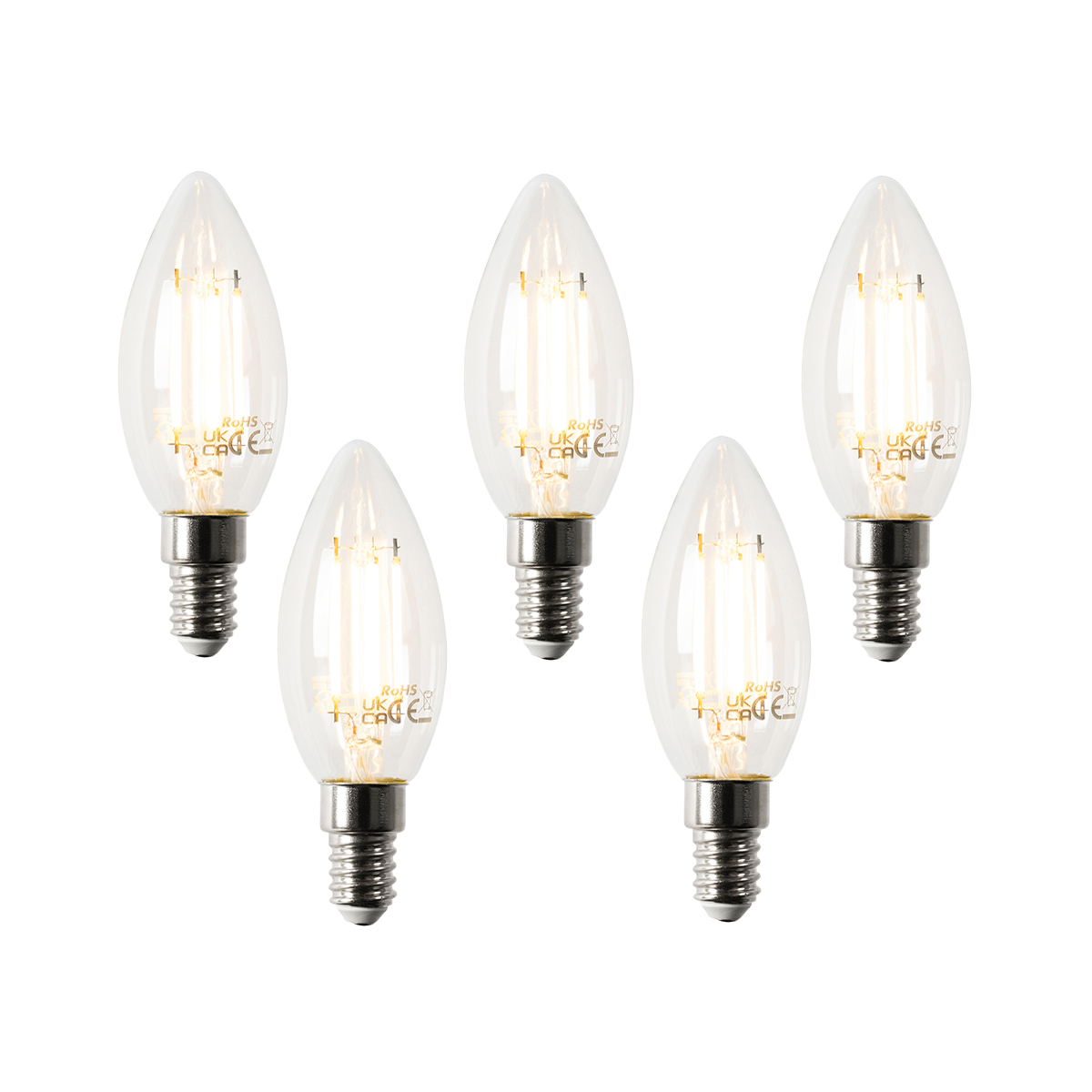 5 darabos Smart E14 LED izzó készlet B35 4.5W 470 lm 2700K