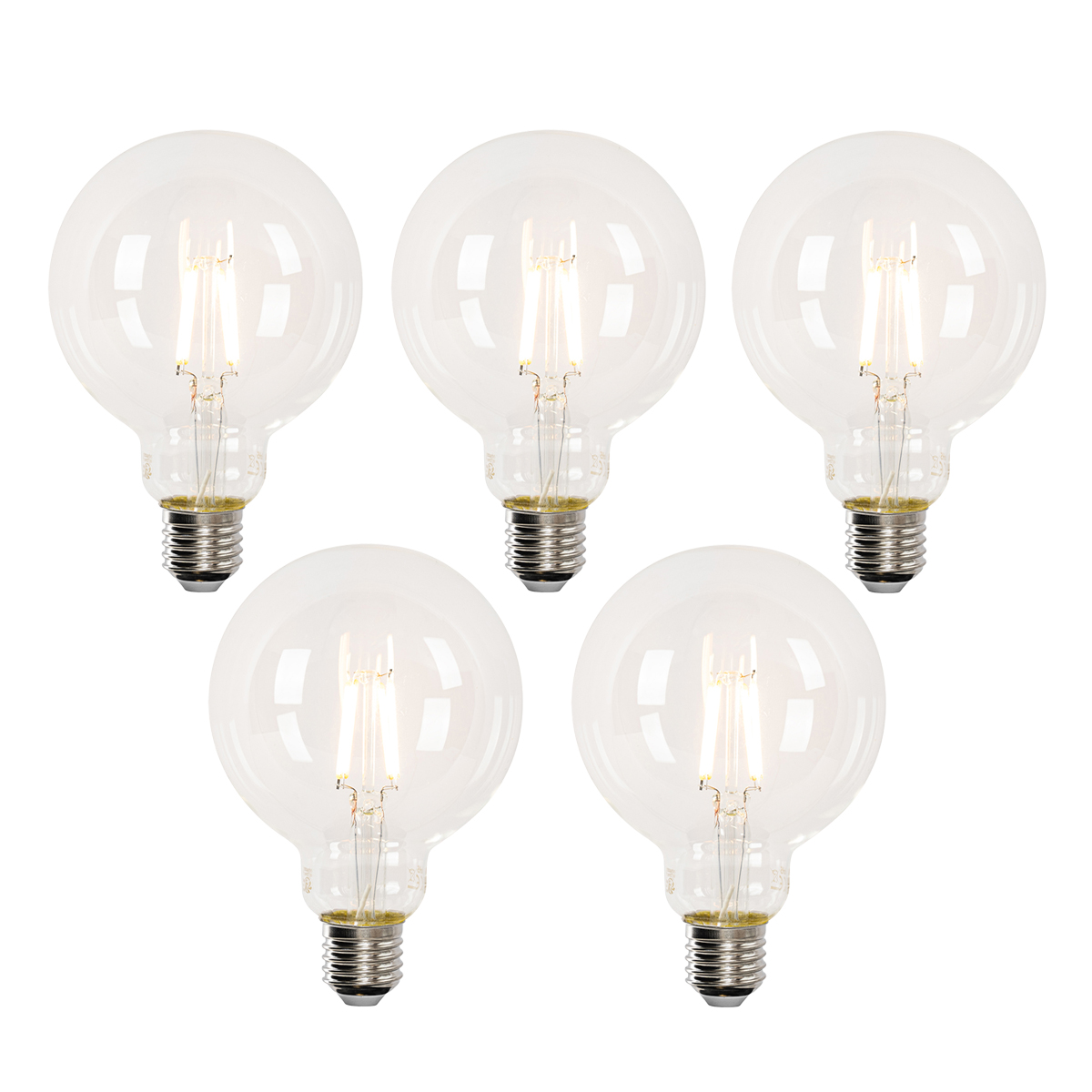 Sada 5 inteligentných LED žiaroviek E27 G95 4,5 W 470 lm 2700-6500 K