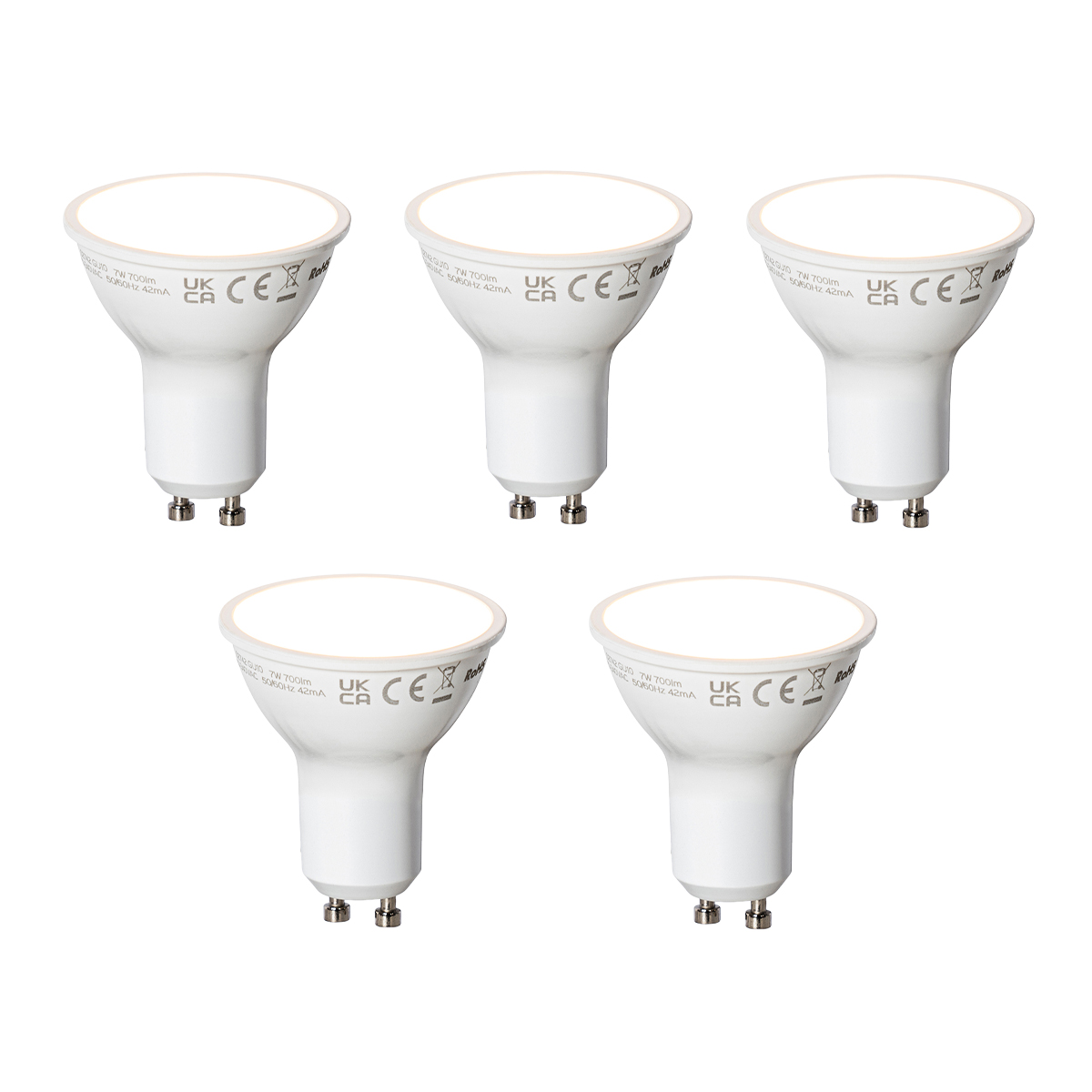 Set de 5 becuri LED inteligente GU10 albe 7W 700 lm 3000K