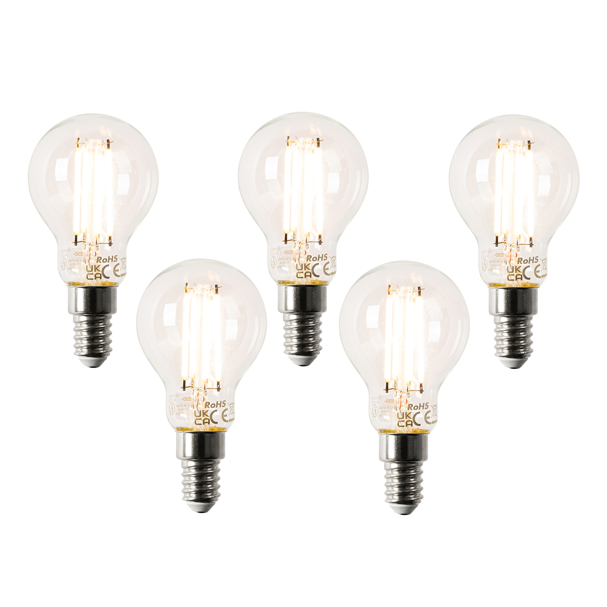 Sada 5 inteligentných LED žiaroviek E14 P45 4,5 W 470 lm 1800-4000K