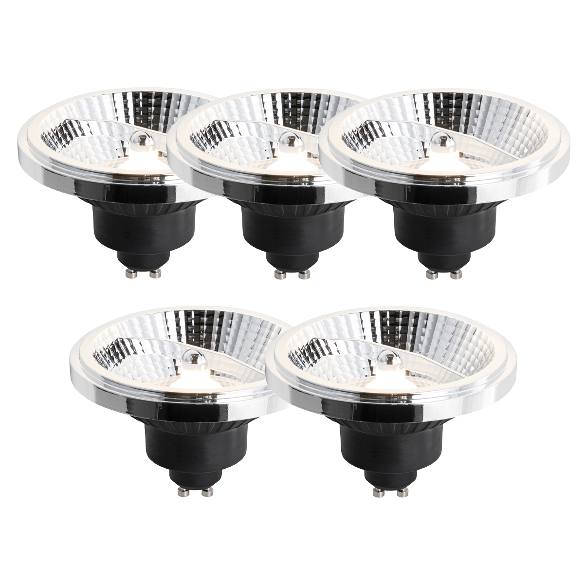 Sada 5 GU10 3-stupňových stmievateľných LED žiaroviek 111 mm 10,5 W 770 lm 3000 K