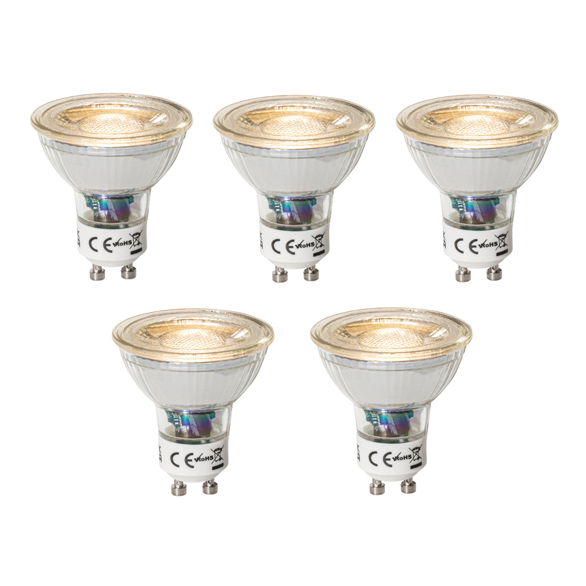 Sada 5 ks GU10 dimbare LED lamp 3W 200 lm 2700K