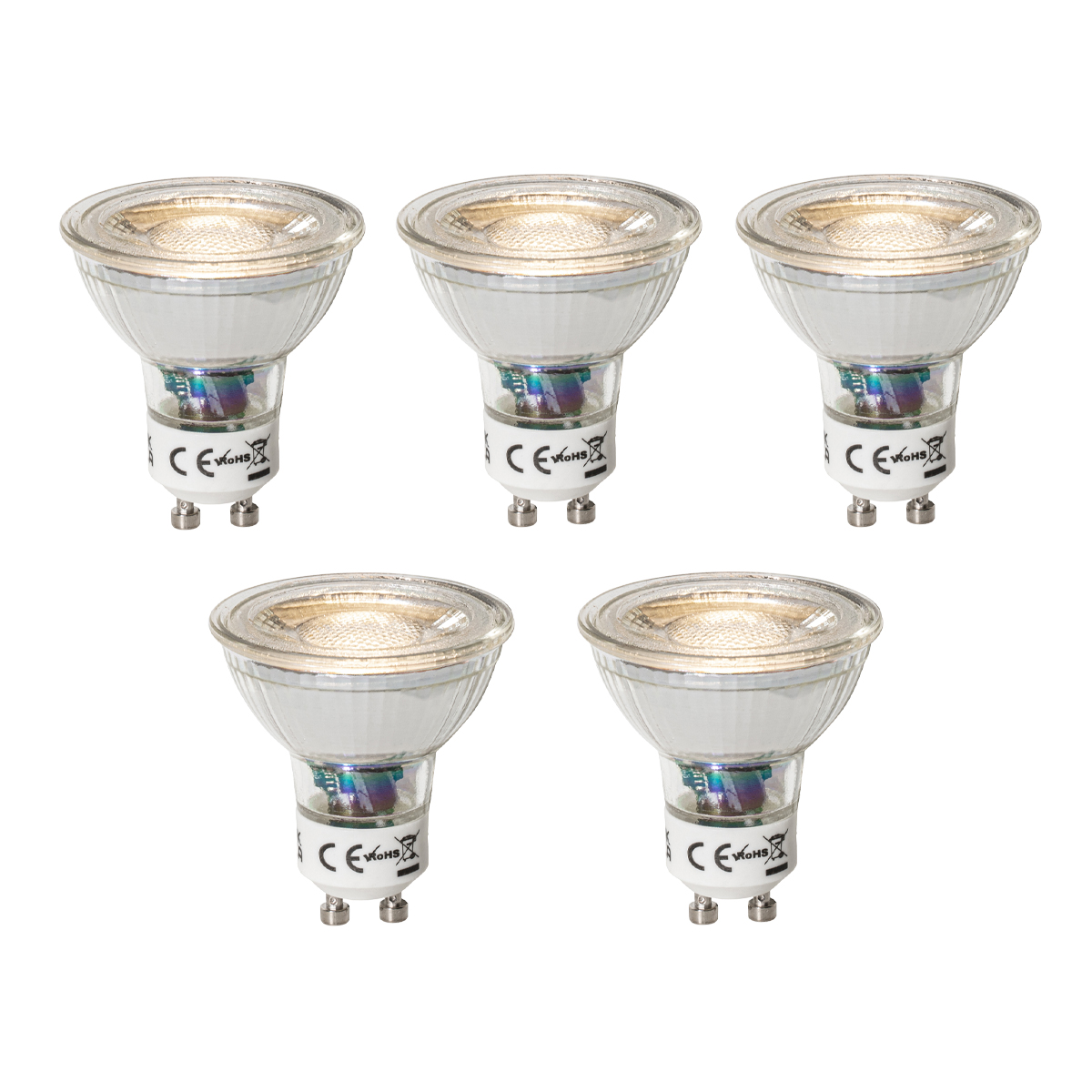 Sada 5 ks GU10 dimbare LED lamp 3W 200 lm 3000K