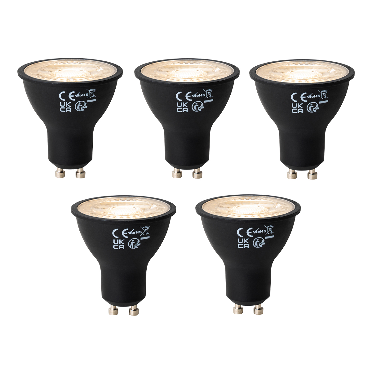 Sada 5 stmievateľných LED žiaroviek GU10 Čierna 7W 430 lm 2700K