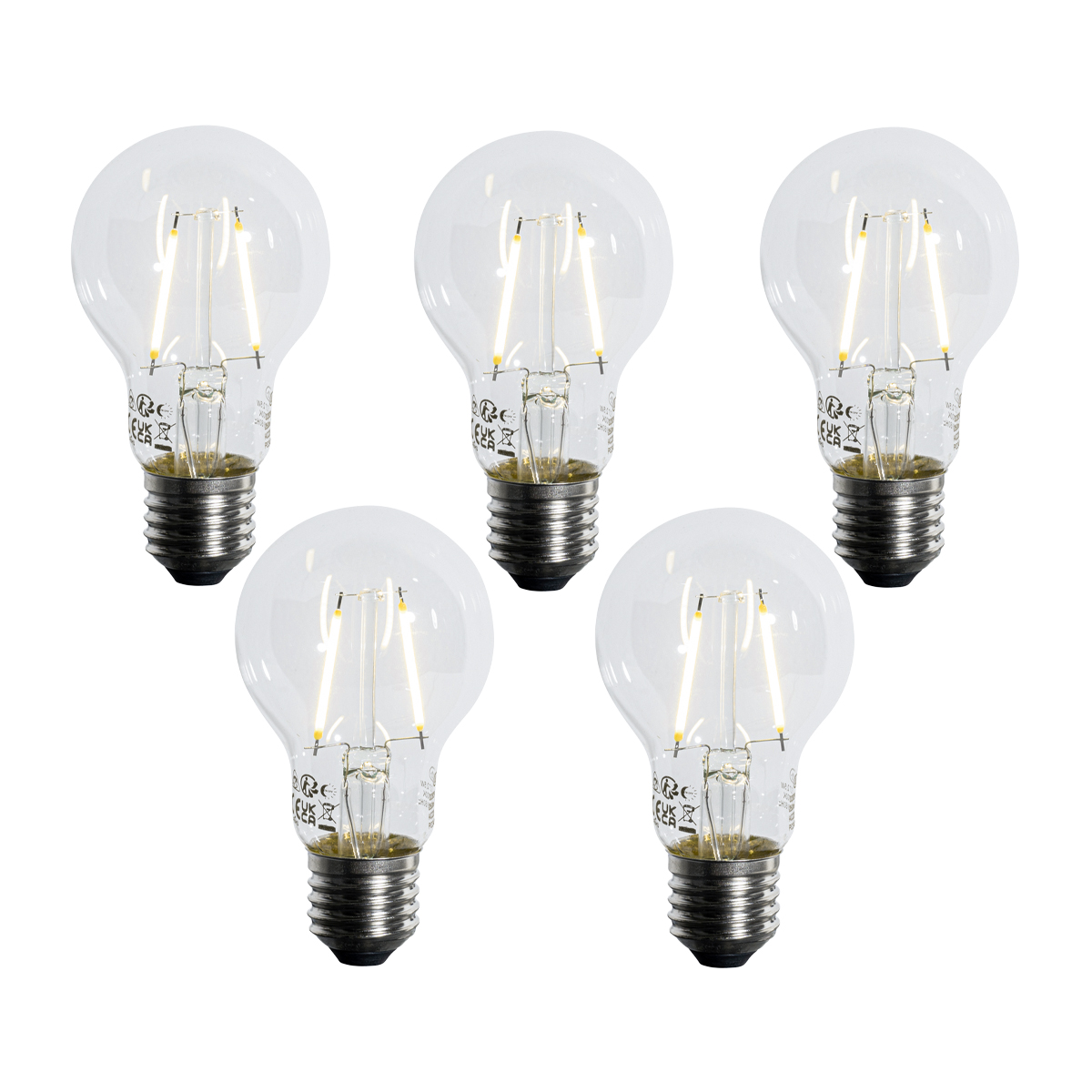 Sada 5 LED žiaroviek E27 A60 Lux Sensor 2,5 W 250 lm 2700 K
